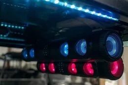 Bluetooth soundbar with party lights in a Beach Better golf cart rental