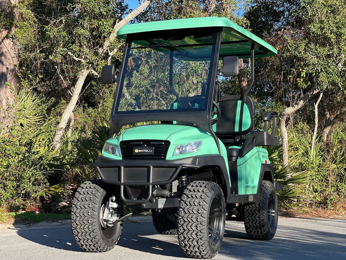 Beach Better street-legal lifted golf cart rental on Florida's Emerald Coast