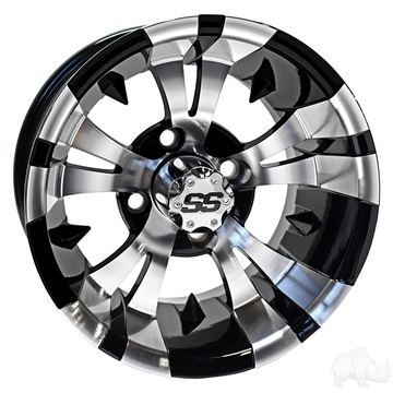 12 Inch Wheel Machined Gloss Black