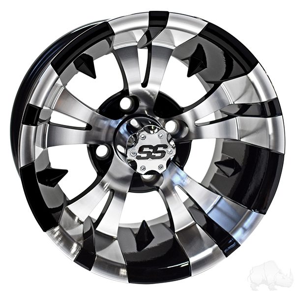 12 Inch Wheel Machined Gloss Black