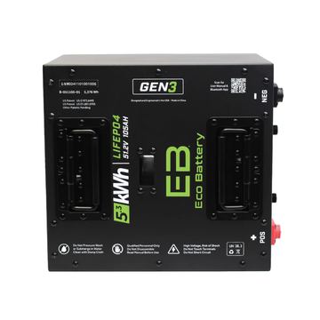 Eco Lithium Battery, 51V 105AH Thru-Hole Gen 3 LiFePO4