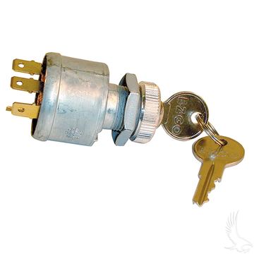 Key Switch, 4 Terminal, for E-Z-GO (1968 and newer) with Factory Lights